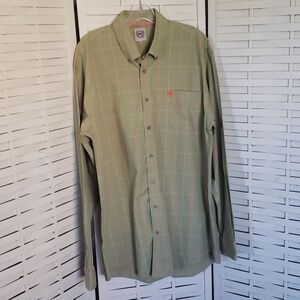 Cinch green and pink mens button down long sleeve shirt size L